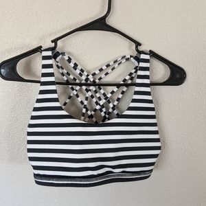 Born Primitive Vitality Bra, size Small, Black and White Striped